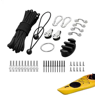 Kayak AnchorTrolley Kit AnchorSystem for Kayak Canoes Boat Kayak Hardware Eyes Wellnuts Screws Kayak Accessories