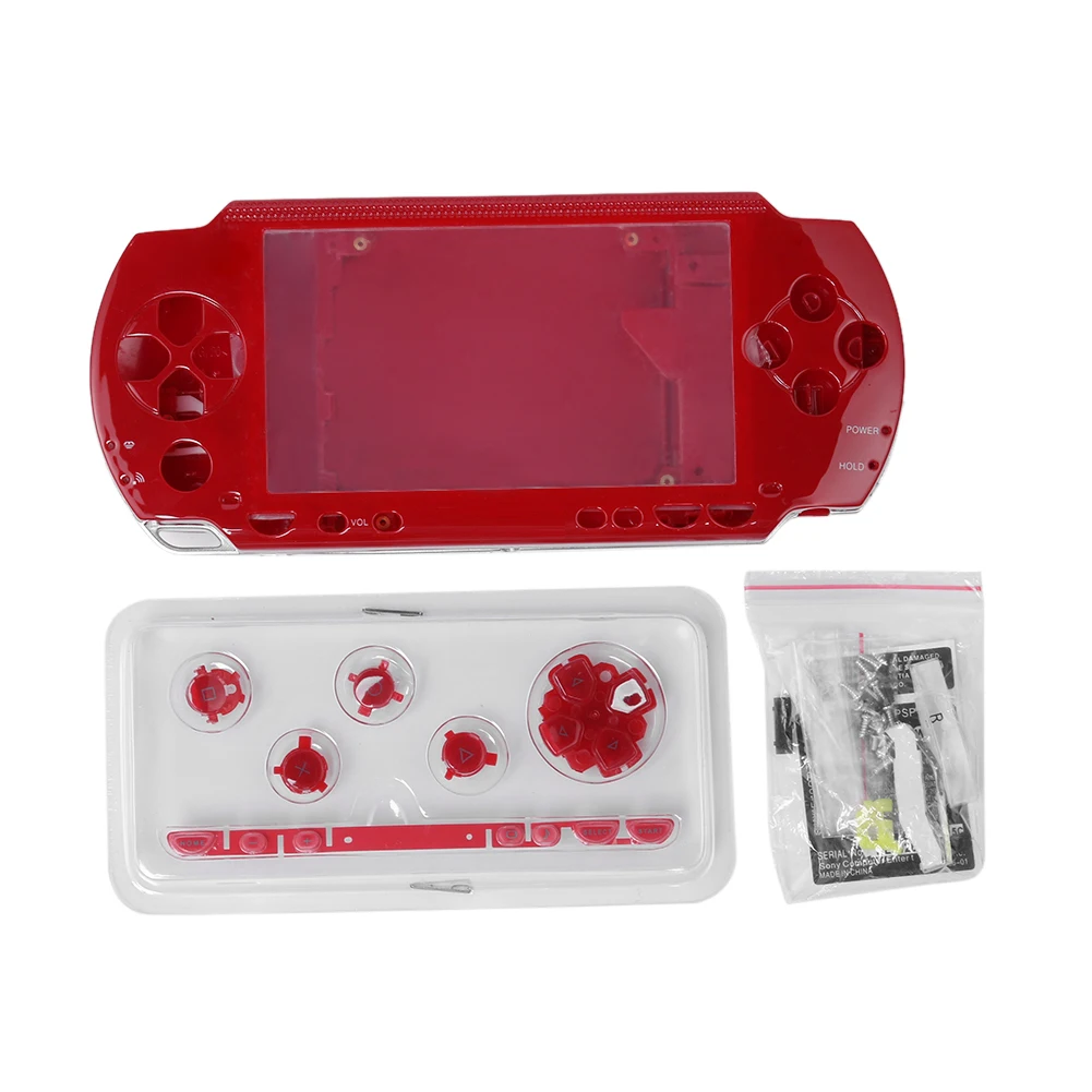 Coque de console de jeu portable avec boutons, étui de protection et jeu de vis pour accessoires de console de jeu PSP1000
