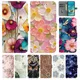Stampe di fiori ​ Custodia per telefono per Xiaomi 15 14T Poco F7 Ultra F6 X7 X6 C75 C65 Redmi 15C Nota 14 Pro Plus 14S Custodia a portafoglio in pelle