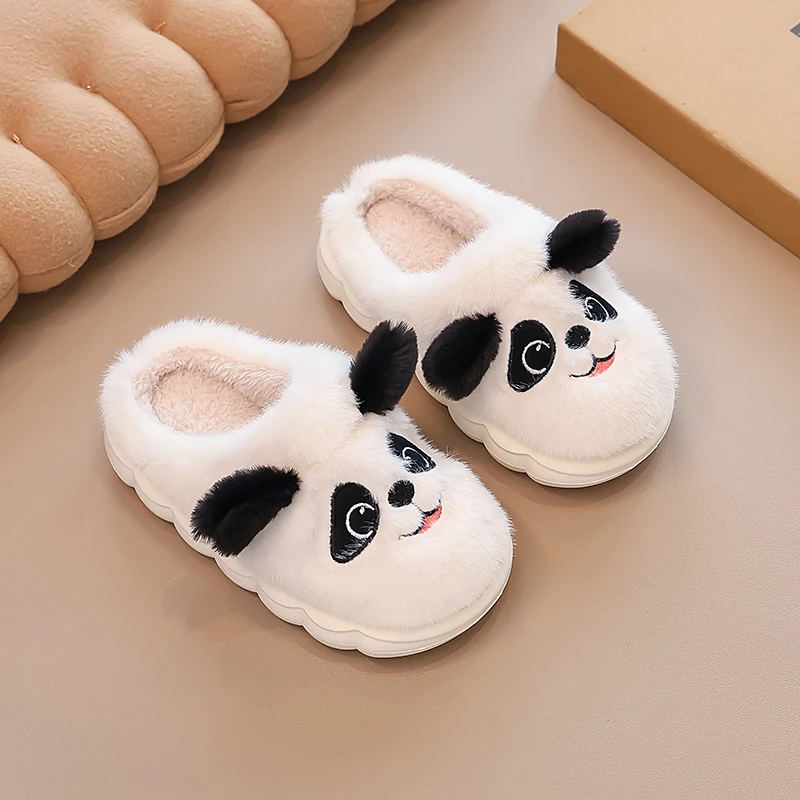 Neue Winter Nette Große augen Kaninchen kinder Wasserdichte Warme Nicht-slip Flauschigen Hausschuhe Für Mädchen Jungen Kinder Indoor Hause baumwolle Schuhe Image