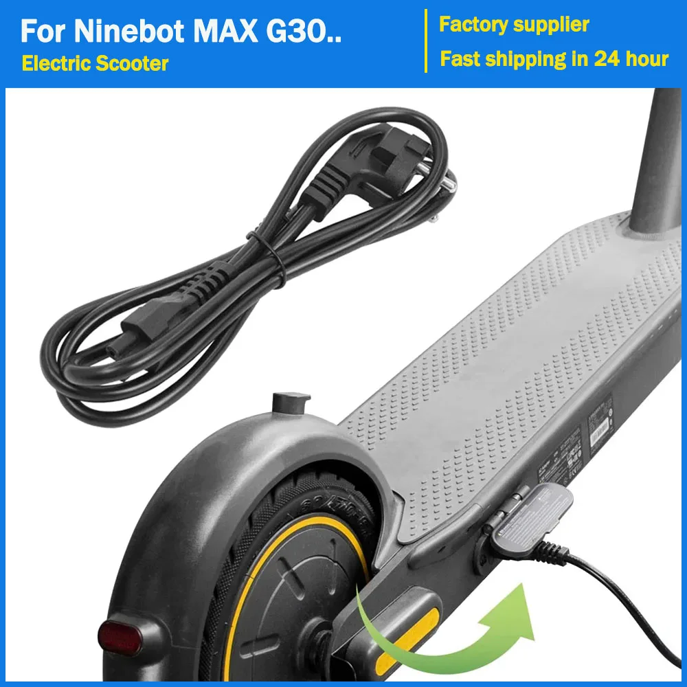 Elektrische Roller Batterie Ladekabel Für Segway Ninebot MAX G30 G30D G30LP/LE Kickscooter EU Stecker Lade Linie Zubehör Image