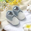 Neugeborenen Baby Schuhe Stricken Infant Jungen Mädchen Stiefel Mode Patchwork Bördeln Kleinkind Kind Krippe Schuhe 0-18M kinder Schuhe Nette Warme