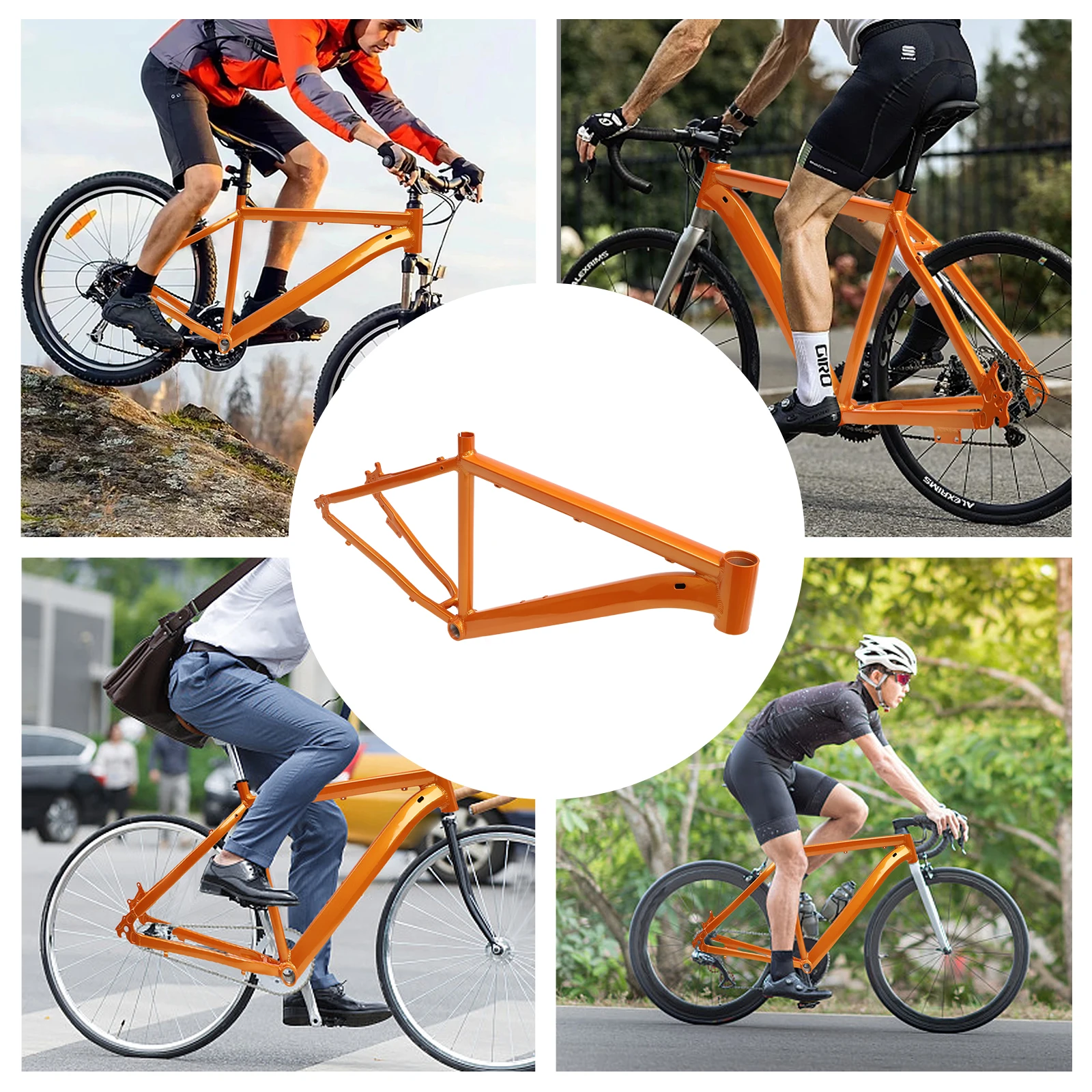 17 zoll MTB Fahrrad Rahmen Orange Aluminium Legierung Fahrrad Träger Rack für Mountainbike 26 zoll Räder Radfahren Ersatzteile
