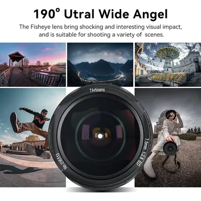 7artisans 7.5mm F2.8 Mark II Ultra Wide-Angle Fisheye Manual Lens for Sony E Fuji XF Nikon Z Micro M4/3 Canon EOS-M M50 Canon RF