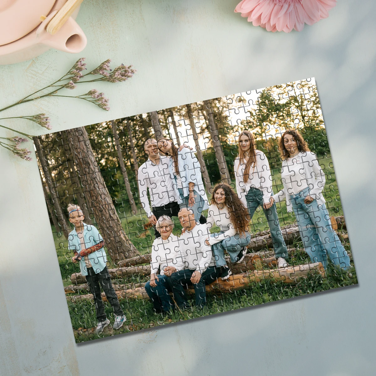 35/300/500/1085 Stück personalisiertes Fotopuzzle, Familienfoto, lustiges Geschenk im neuen Jahr, Valentinstag, Vater oder Muttertag Image