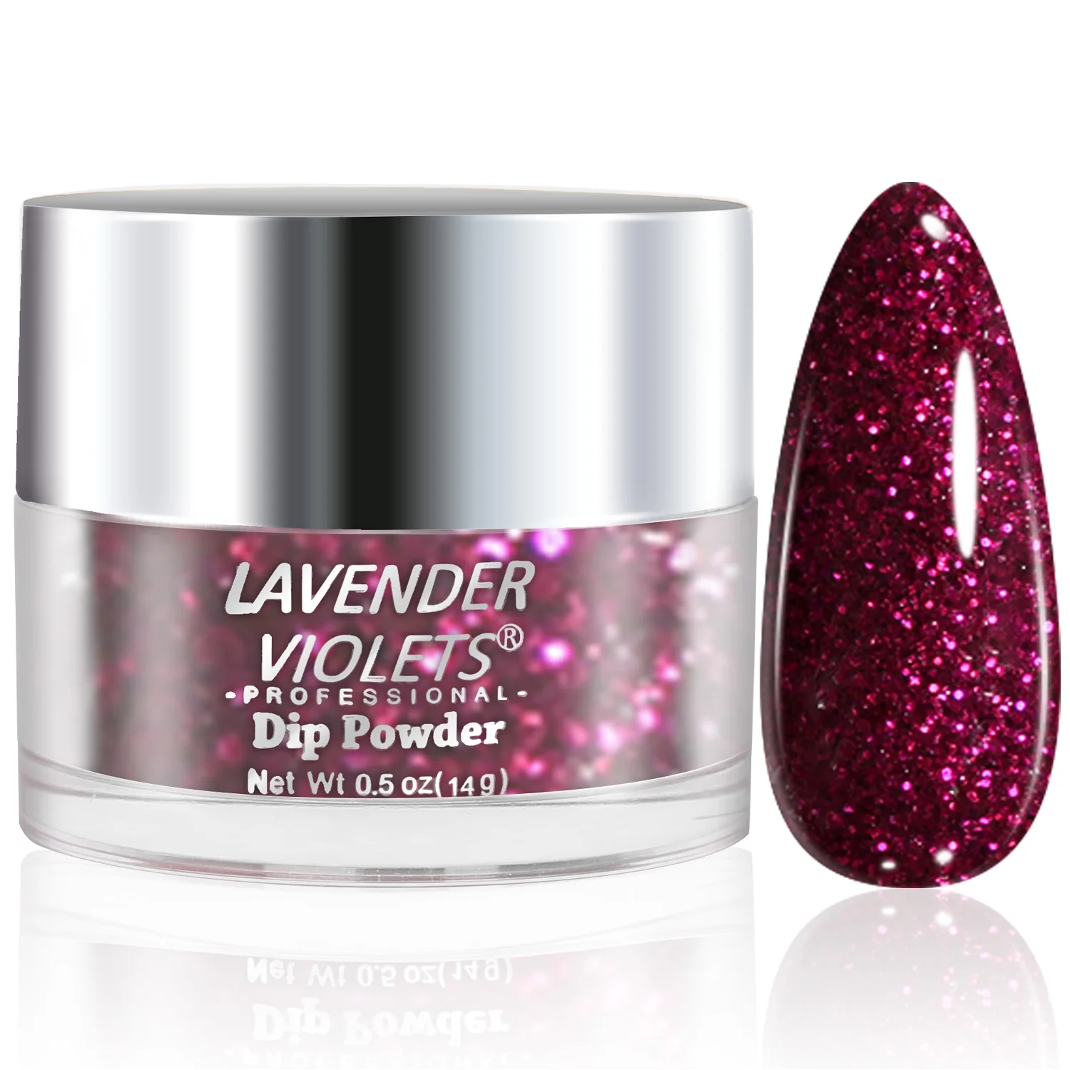  0,5 Unzen/14 g großes Fassungsvermögen, nacktes rosa Dip-Nagelpulver, funkelnder Nagelglitzerstaub, natürliche, trockene französische Nägel, Kunstdekoration Image