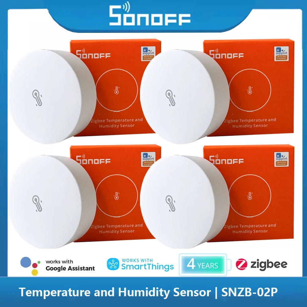 SONOFF SNZB 02P ZigBee Smart Temperatursensor Feuchtigkeitsdetektor Thermometer Home Gadgets eWeLink Alexa Google Assistant Yandex Image