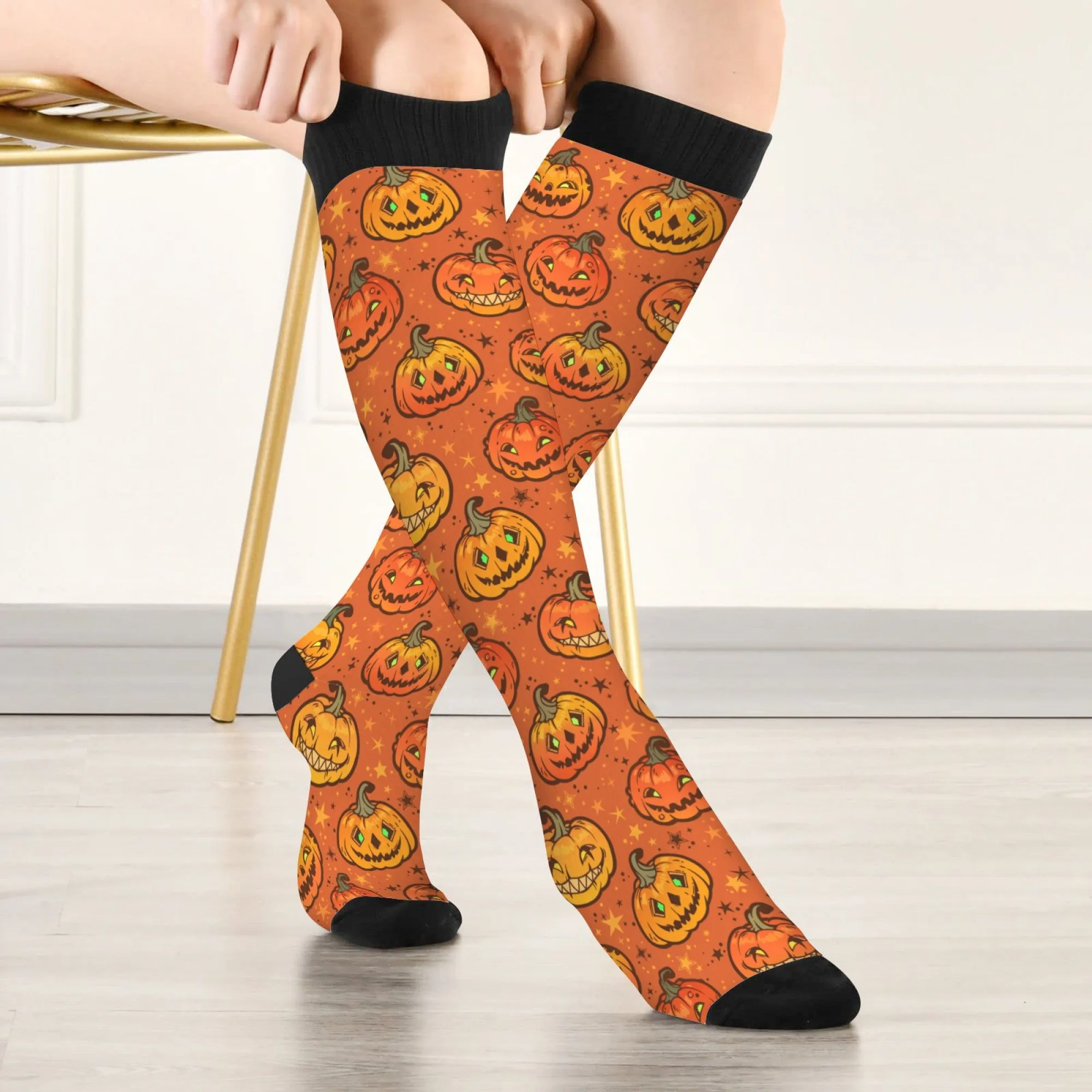 Halloween Kürbis Laterne Glückliche Socken Harajuku Retro Stil Unisex Bequeme Warme Straße Hip Hop Socken Neuheit Lustige Socken Geschenk Image