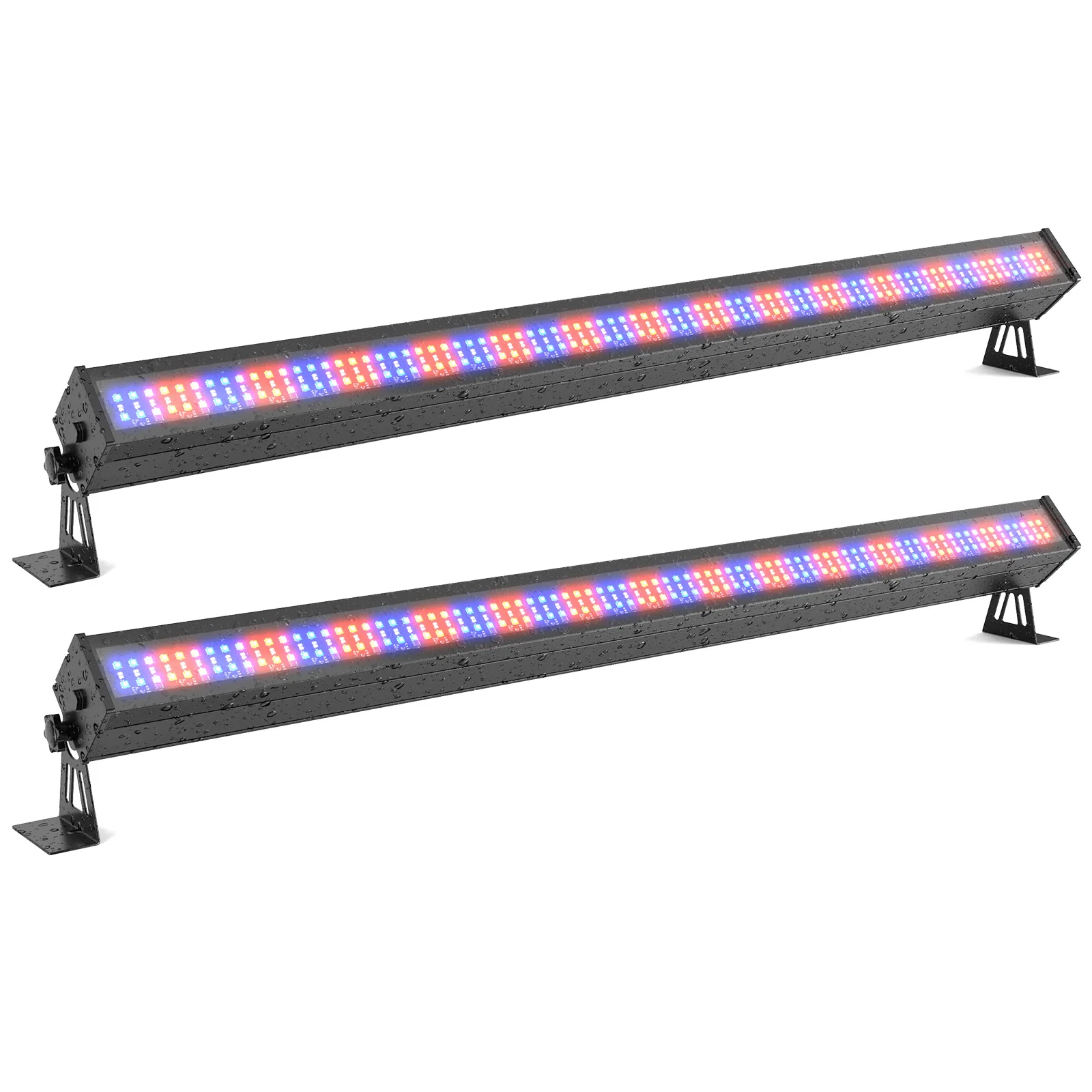 U'King 2 Stück 100 W wasserdichte LED-Wandfluter-Lichtleiste DMX512 336 LEDs RGB-Bühnenlichteffekt für DJ, Party, Club, Nachtclub, Hochzeit