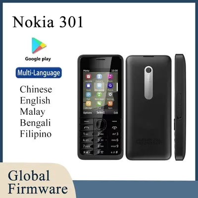 Nokia 301 feature phone 3MP camera 2G GSM 850/900/1800/1900 Single Sim Card battery 1200 mAh used phone