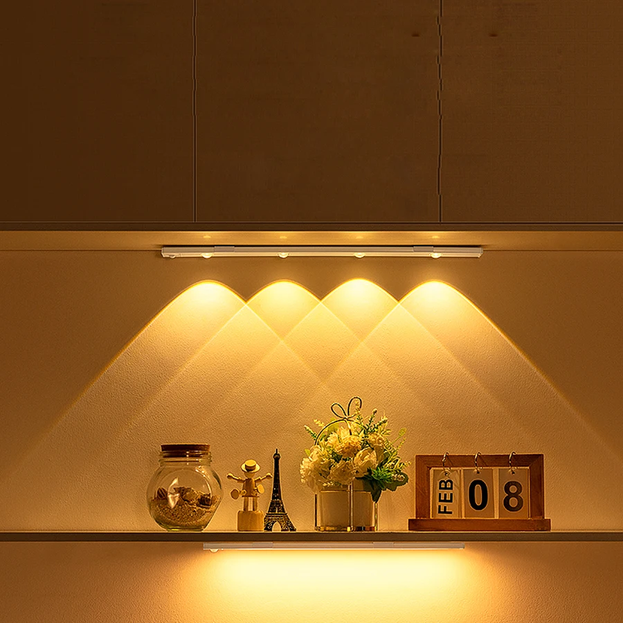 Motion Sensor Licht Drahtlose LED Nachtlicht USB LED Für Küche Schrank Schlafzimmer Kleiderschrank Innen Beleuchtung Nachtlicht