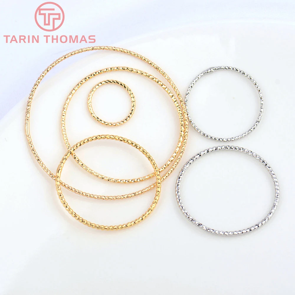 (3581)10PCS 18MM 20MM 24K Gold Farbe Überzogene Messing Runde Kreis Jump Ringe Geschlossene Ringe hohe Qualität Diy Schmuck Zubehör Image