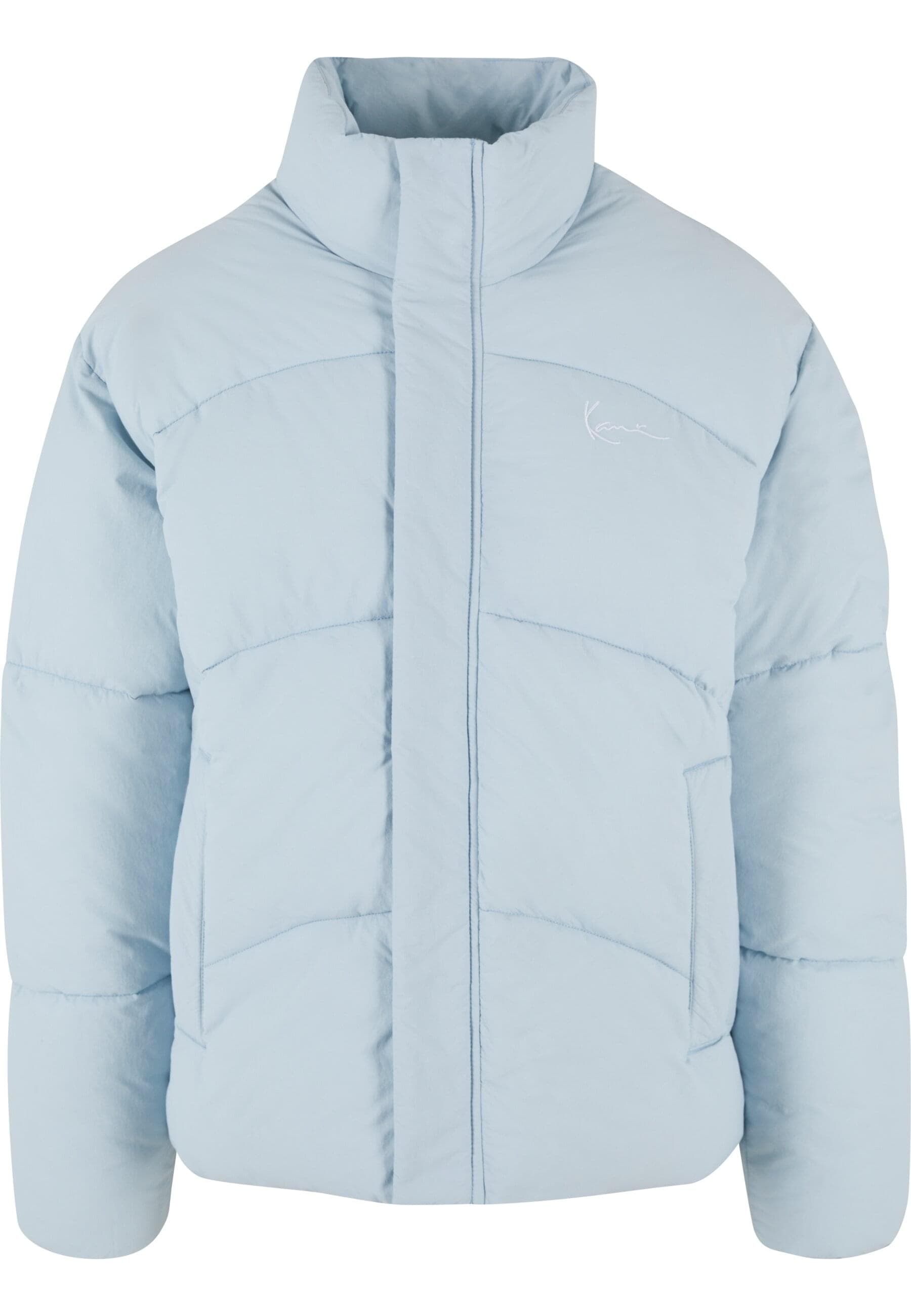 Winterjacke KARL KANI "Karl Kani Karl Kani Small Signature Puffer Jacket", Herren, Gr. L, light blau, 100% Polyester, mehrfarbig, normal, amerikanischer Ausschnitt, Jacken Image
