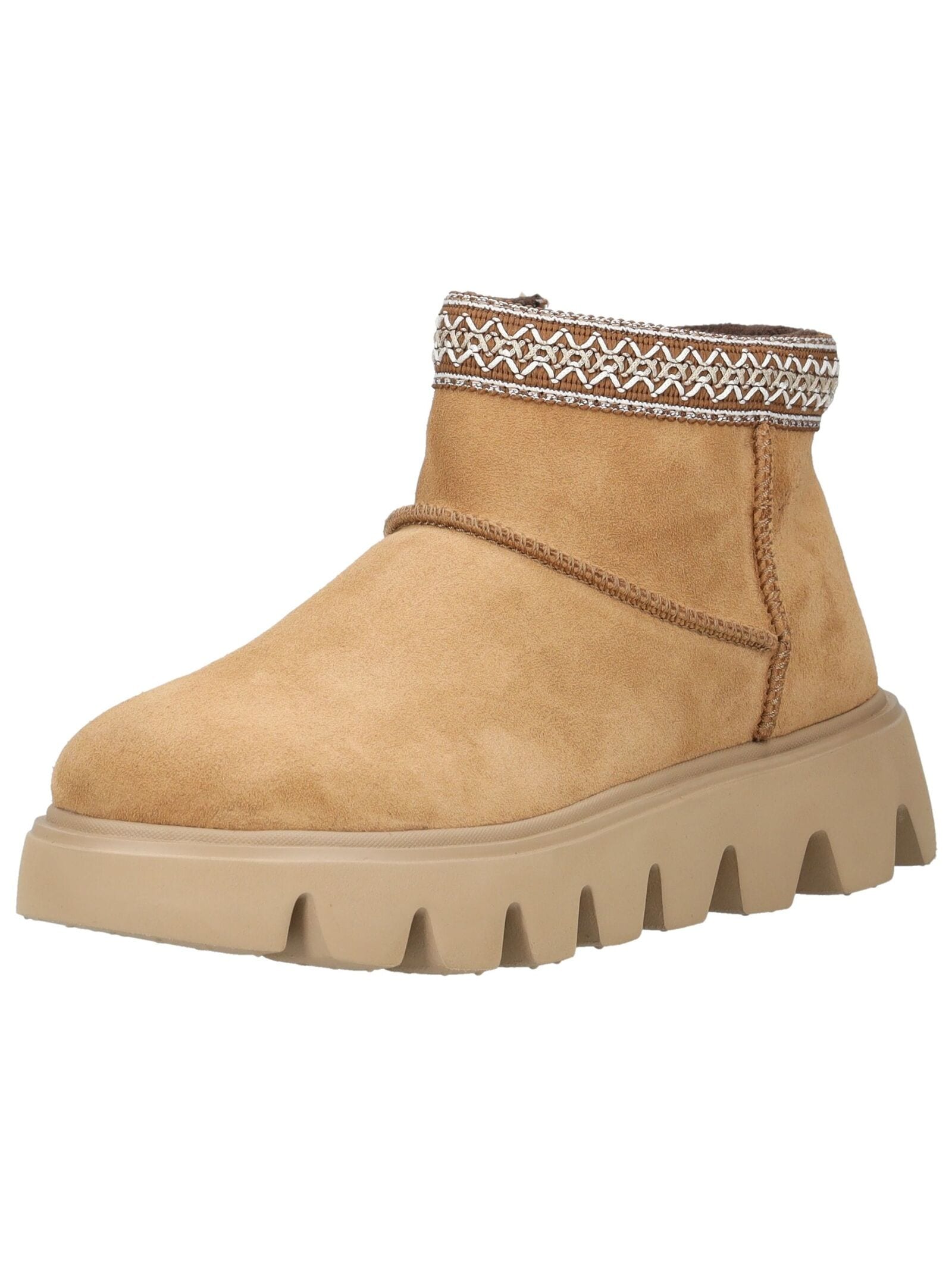 Plateaustiefelette RIEKER "Rieker Stiefelette Leder", Damen, Gr. 36, beige, Leder, Schuhe