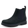Chelseaboots TAMARIS, Damen, Gr. 38, blau (navy), Nubukleder, Elastischer Einsatz, unifarben, casual, Schuhe, Blockabsatz, Basicboots, Stiefelette mit dezenten Ziernähten