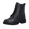 Schnürstiefelette REMONTE, Damen, Gr. 39, schwarz, Leder, unifarben, klassisch, Schuhe, Schnürboots, Blockabsatz, Profilsohle, mit Lite´n Soft-Ausstattung