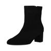 Stiefelette GABOR "Gabor Stiefelette Veloursleder", Damen, Gr. 40, schwarz, Veloursleder, elegant, Schuhe