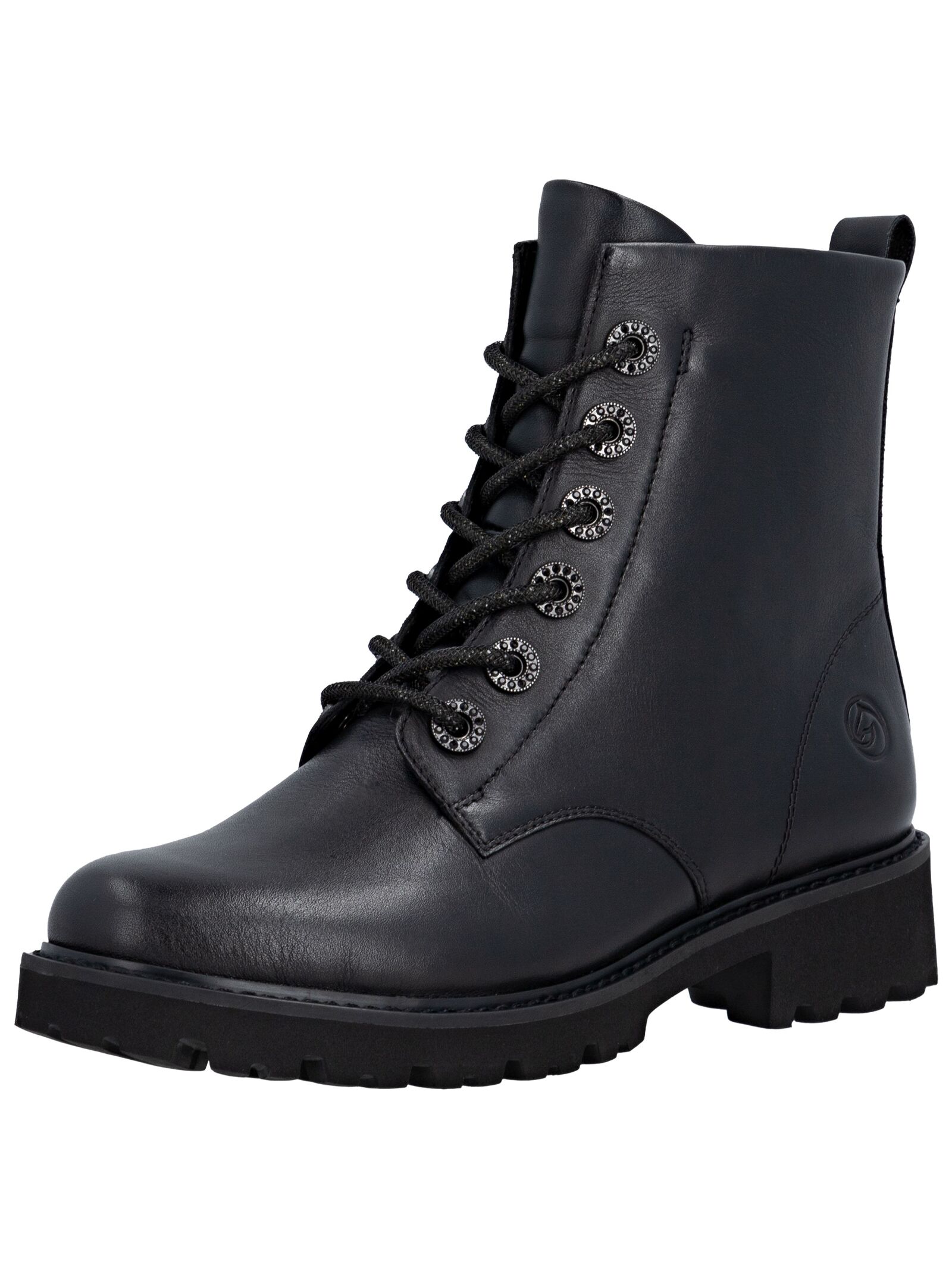 Schnürstiefelette REMONTE "Remonte Stiefelette Leder", Damen, Gr. 39, schwarz (schwarz, schwarz), Leder, Schuhe Schnürstiefelette