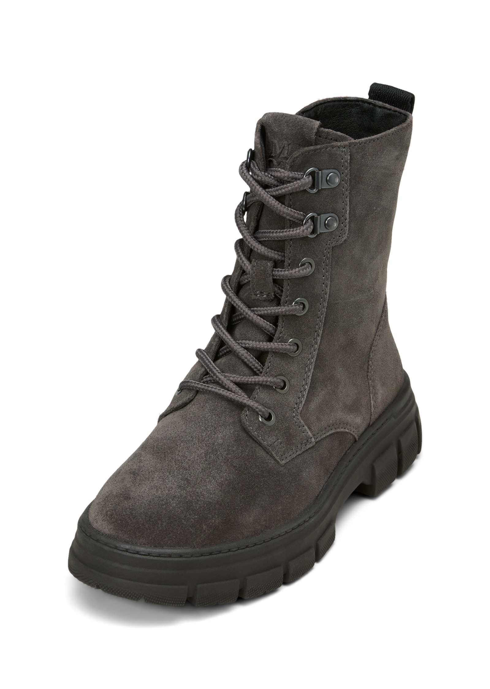 Stiefelette MARC O'POLO "mit Innenzipper", Damen, Gr. 36, grau (schwarz graphite), Obermaterial: 100% Leder (Rind), unifarben, Schuhe