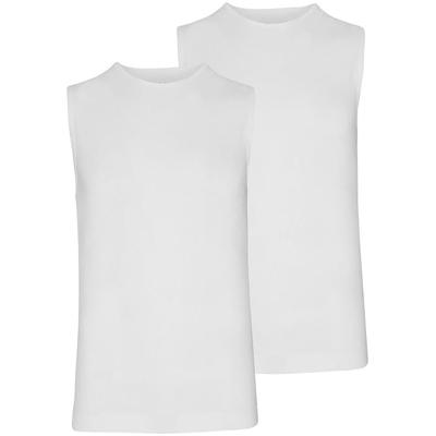 Achseltop JOCKEY "Microfiber Air Athletic Shirt", Herren, Gr. M, N-Gr, weiß, Single Jersey, Obermaterial: 85% Polyamid, 15% Elasthan, unifarben, sportlich, figurbetont, Rundhals, ärmellos, Unterhemden, Hoher Rundlhals, schnell trocknend Image