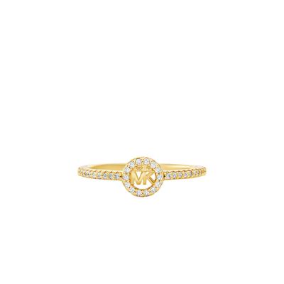 Fingerring MICHAEL KORS "Schmuck Geschenk Silber 925 Ring PREMIUM" Gr. 17,5, gold (gelbgoldfarben, kristallweiß, kristallweiß), Fingerringe, Damen, 17,5, Silber 925 (Sterlingsilber), 1,1mm, mit Zirkonia (synth.) Image