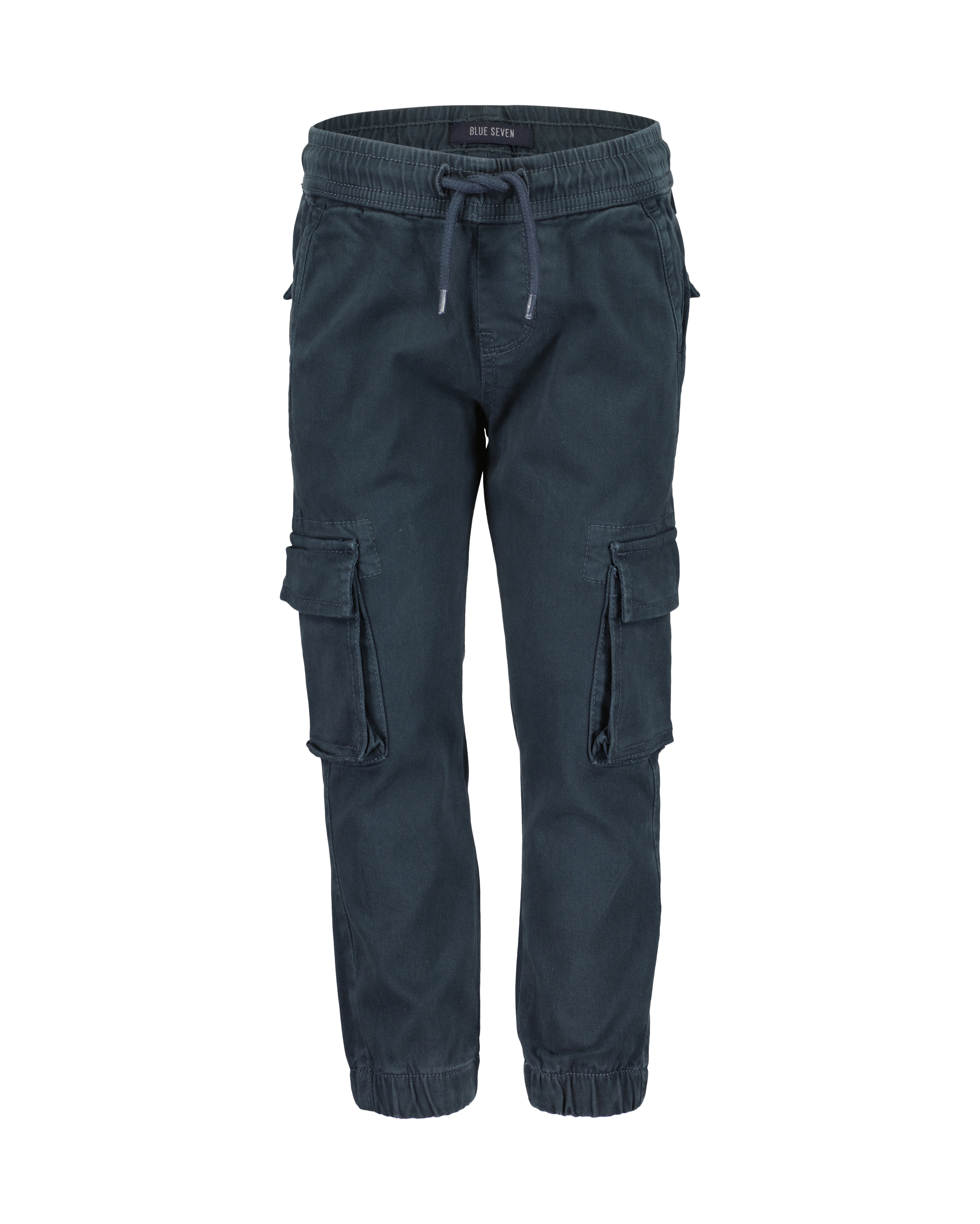 Cargohose BLUE SEVEN, Jungen, Gr. 110, N-Gr, blau (nachtblau), Web, Obermaterial: 98% Baumwolle, 2% Elasthan, unifarben, washed, regular fit knöchellang, Hosen, zum Reinschlüpfen Image