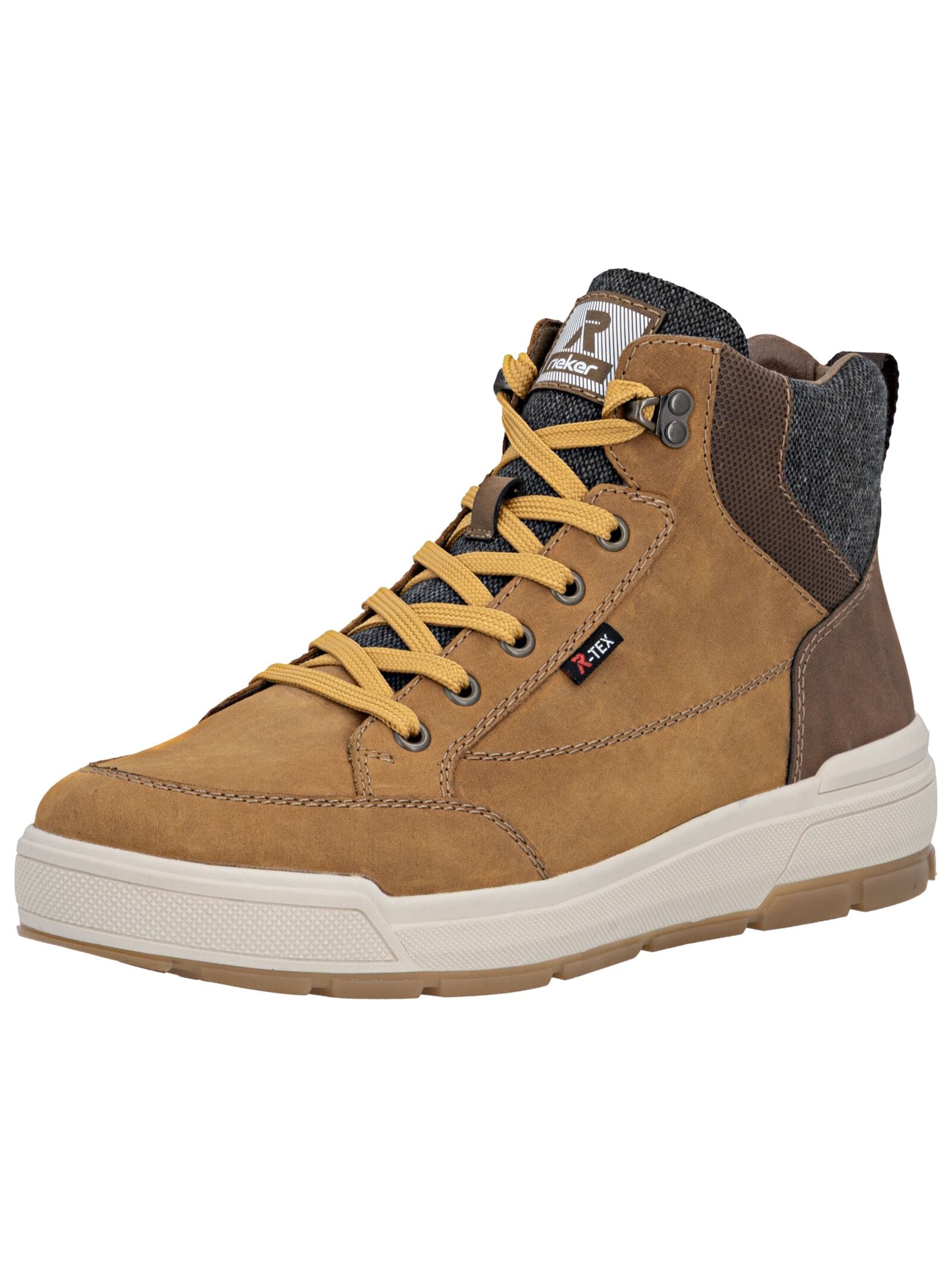 Schnürstiefelette RIEKER "Rieker Stiefelette Leder", Herren, Gr. 43, beige, braun, Leder, Schuhe