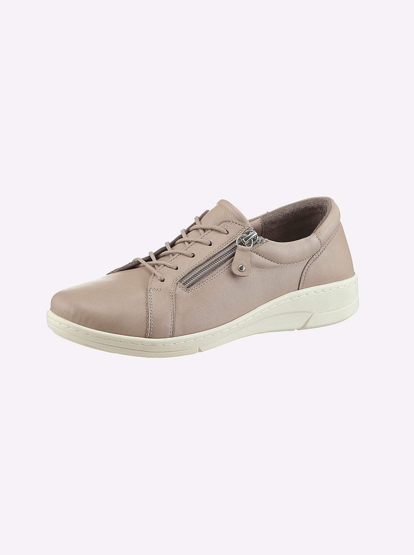 Schnürschuh ANDREA CONTI, Damen, Gr. 37, beige (sand), Glattleder, Rindsleder, Schuhe Schnürschuh
