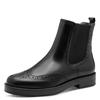 Chelseaboots TAMARIS, Damen, Gr. 36, schwarz, Leder, klassisch, Schuhe, Blockabsatz, Stiefelette, Businessschuh mit eleganter Lyralochung