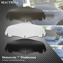 Motorcycle 7" Windscreen Windshield Upper Fairing Wind Cover For Harley Touring Road Street Electra Glide FLHT FLHR FLHX 2014-up