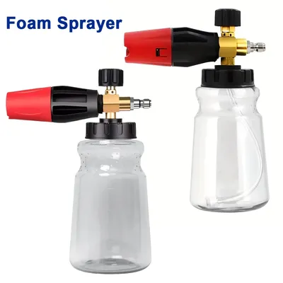 33.8oz Car Wash Foam Cannon - 60° Wide-Angle Spray Snow Foam Gun with Handheld Bottle for Pressure Washers