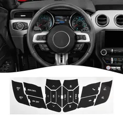 Steering Wheel Button Repair Decal Sticker For FORD For MUSTANG 2015-2018 Push Button Repair Decal Kit Black Car Sticker