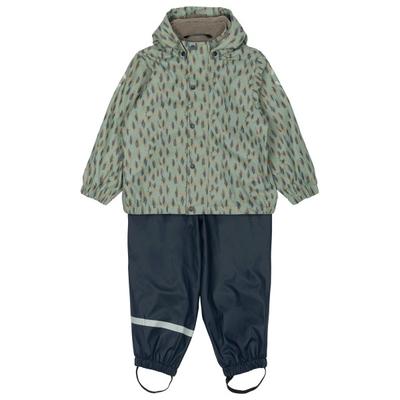 Mikk-Line - Kid's PU Rain Set with Fleece Suspension 104 - Regenset Gr 92 bunt Image