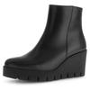 Keilstiefelette GABOR, Damen, Gr. 35, schwarz, Nappaleder, unifarben, klassisch, Schuhe, Stiefelette, Businesschuh, Ankleboots mit Plateau