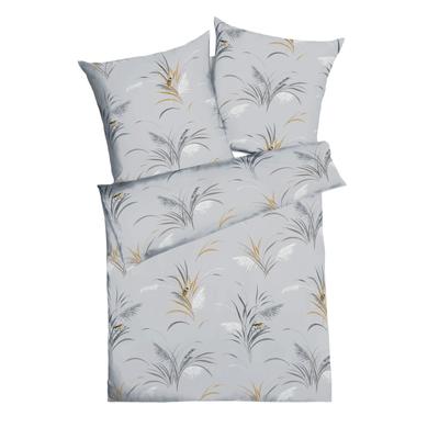 Bettwäsche KAEPPEL "Swing", grau (stein), B/L: 155cm x 220cm, , Interlock-Jersey, B/L: 80cm x 80cm, Interlock-Jersey, Obermaterial: 100% Baumwolle, Bettwäsche Image