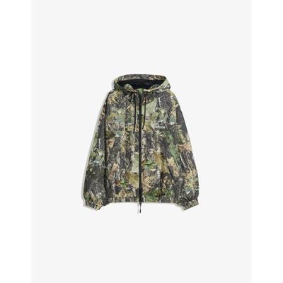 Bershka Printed Technical Jacket Men Xl Khaki