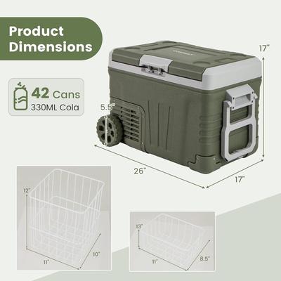 37/53 QT Portable Car Fridge 12 Volt Car Refrigerator w/ Wheels