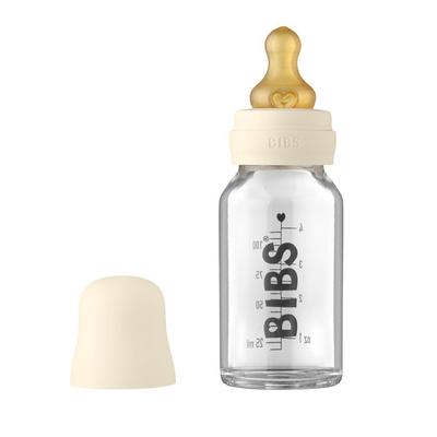 Bibs Zuigfles Glas 110ml Complete Set Ivory 0m+ 1 St Babyflasche Image