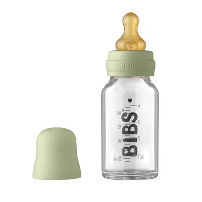 Bibs Zuigfles Glas 110ml Complete Set Sage 0m+ 1 St Babyflasche Image
