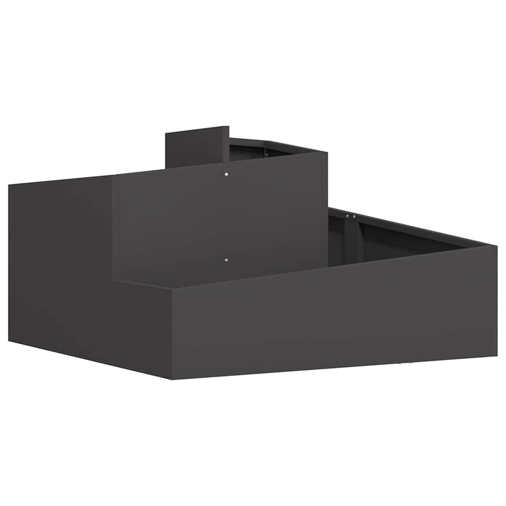 vidaXL Gartenblumentopf Schwarz 80 x 80 x 50 cm Kaltgewalzter Stahl Image