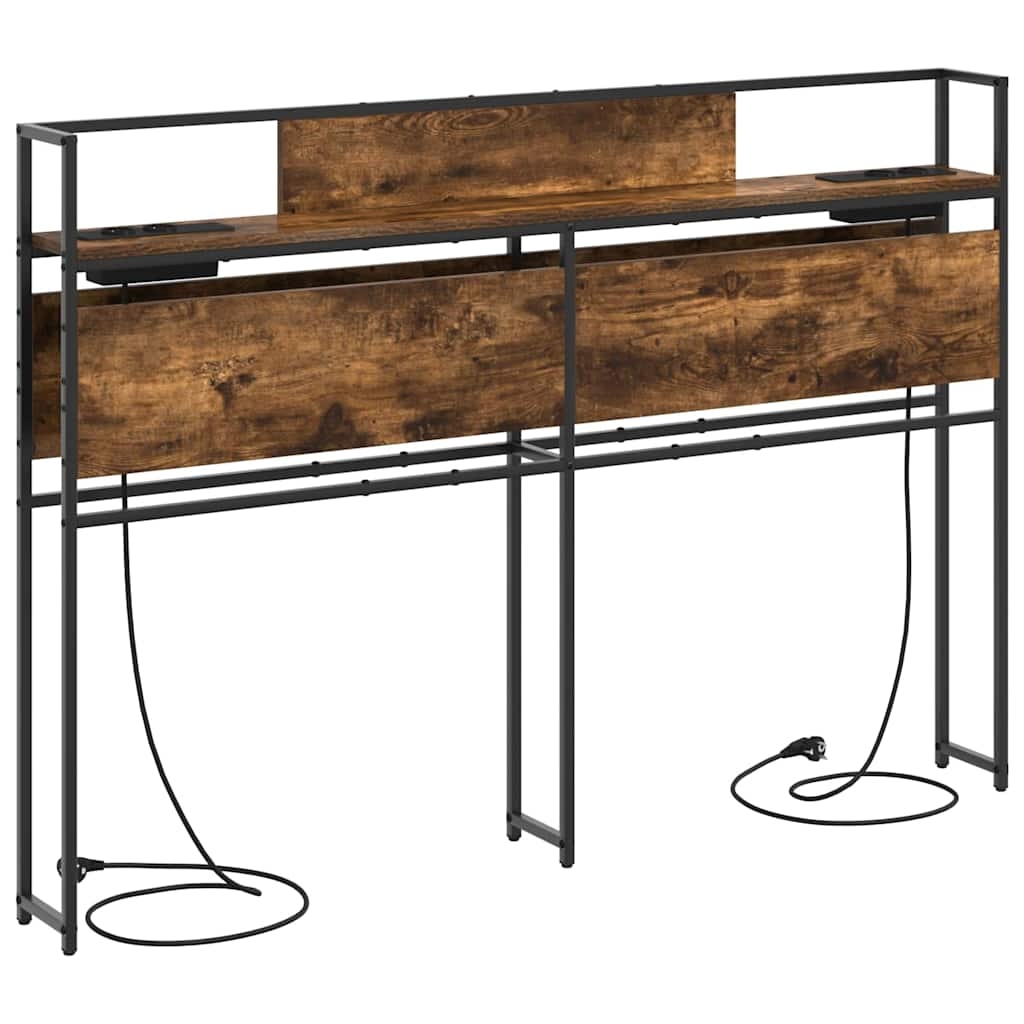 vidaXL Stauraum-Kopfteil mit Regal Räuchereiche 120 cm Holzwerkstoff Image