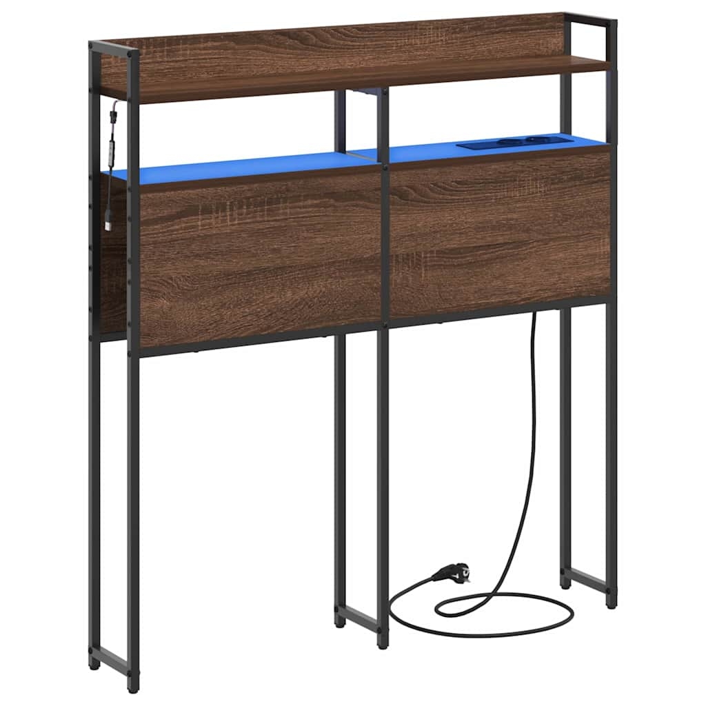 vidaXL Kopfteil mit Regal Braune Eiche 80 cm Holzwerkstoff Image