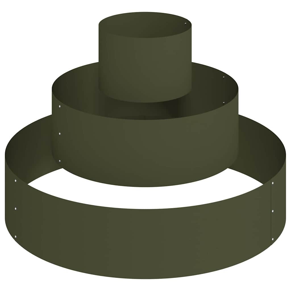 vidaXL Gartenblumentopf Olivgrün 90 x 90 x 20 cm Stahl Image