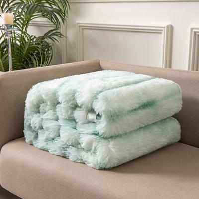 2025 New Tie-Dye Double-Sided Faux Rabbit Fur Blanket, Thick Autumn Winter Nap Throw, Sofa and Home Cover