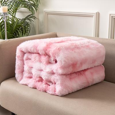 2025 New Tie-Dye Double-Sided Faux Rabbit Fur Blanket, Thick Autumn Winter Nap Throw, Sofa and Home Cover