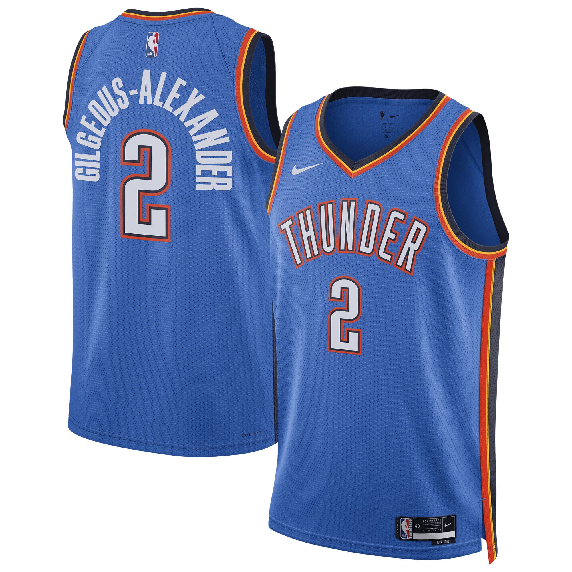 Maillot Nike Icon Swingman Replica Oklahoma City Thunder - Gilgeous-Alexander - Unisexe - unisexe Taille: 3XL