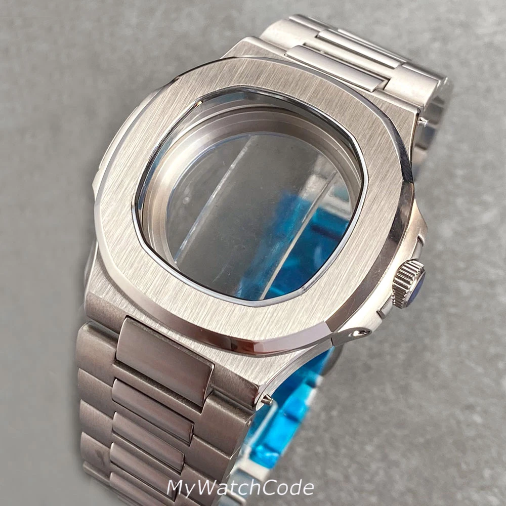40 mm quadratisches Uhrengehäuse, Zubehör für Uhren im Nautilus-Stil für NH34 NH35 NH36 NH38 NH70 NH71 NH72 Movt 10 bar wasserdicht 316L