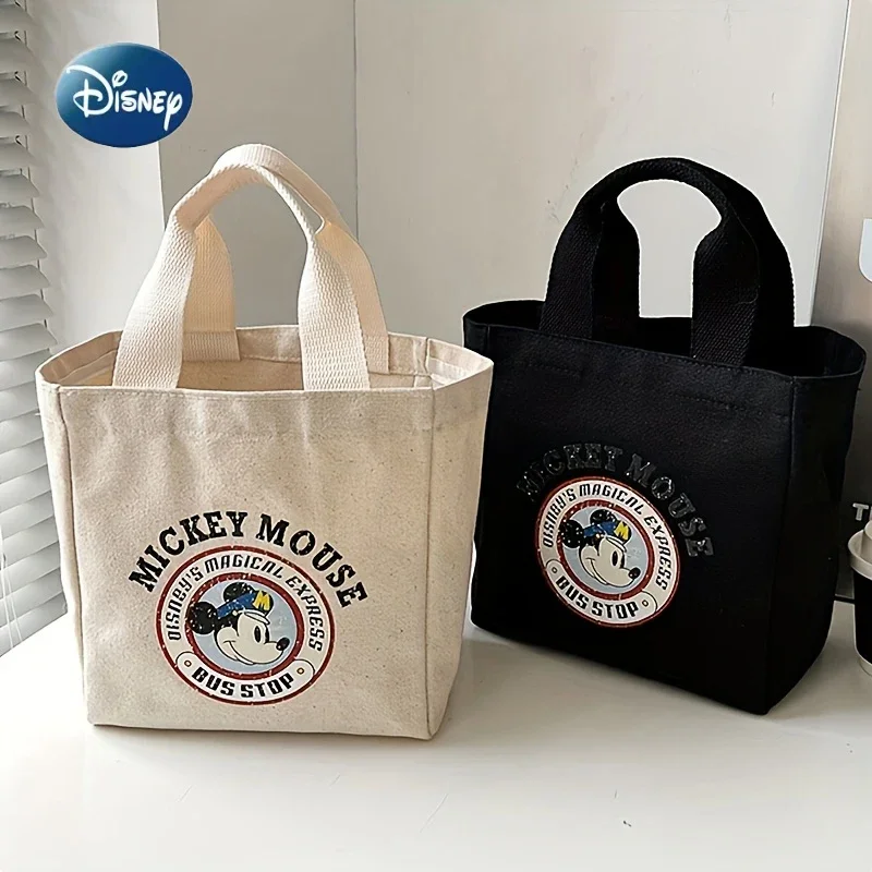 Vintage Disney Mickey Damentasche Cartoon bedruckt große Kapazität Handtasche Canvs kleine Einkaufstasche für Frauen
