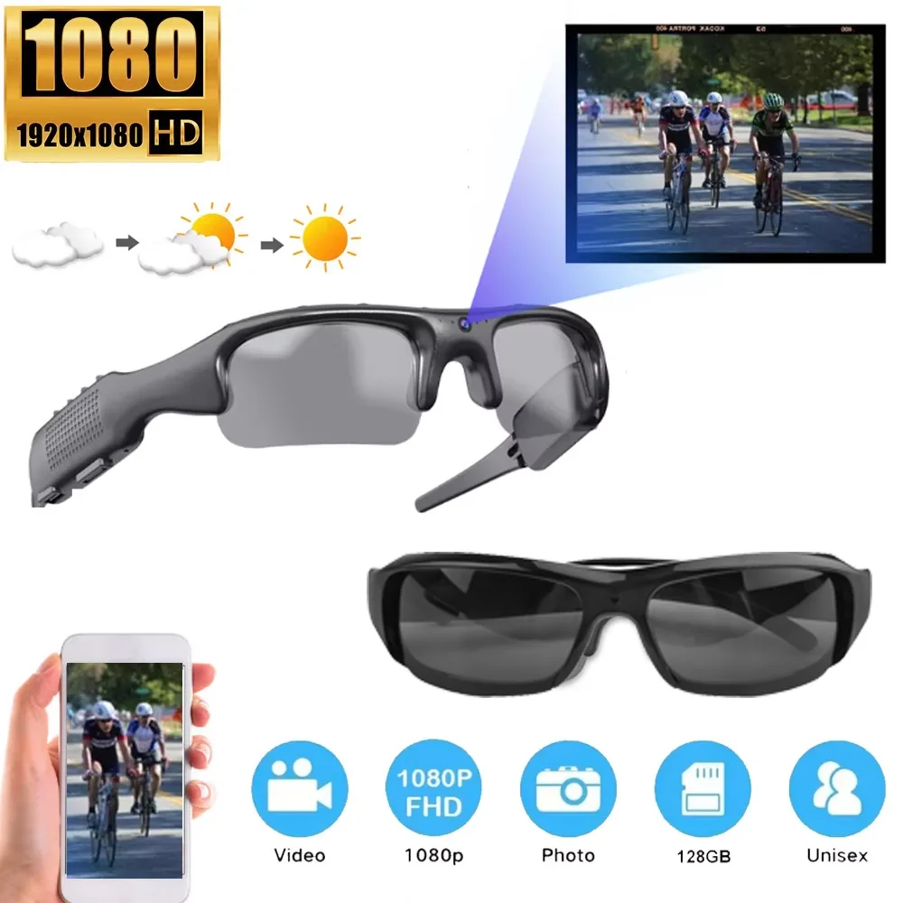Polarisierte Linse Sport Sonnenbrille Mit Kamera HD 1080P Outdoor Motorrad Fahren Sonnenbrille Kamera Audio Aufnahme Kamera