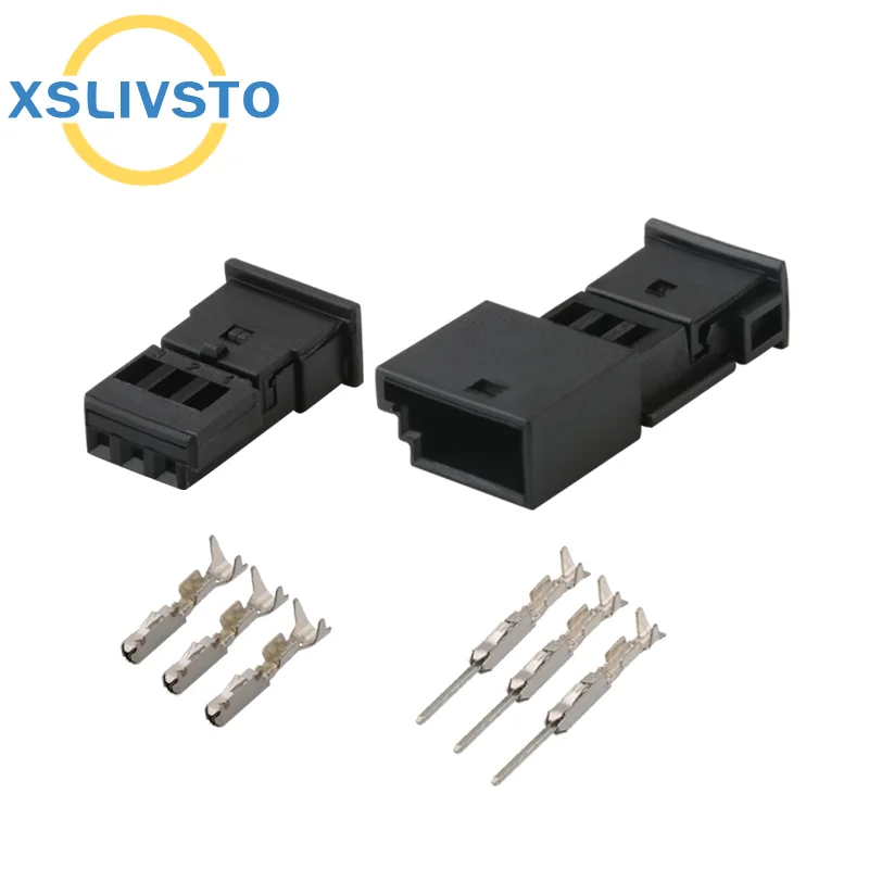 1–50 Sets 3-poliger Auto-Stereo-Stecker, Auto-Lautsprecher-Stecker, Höhen- und Regensensor-Buchse für VW BMW 1718346 -1 1- 968700 -1 1355620 -1 Image